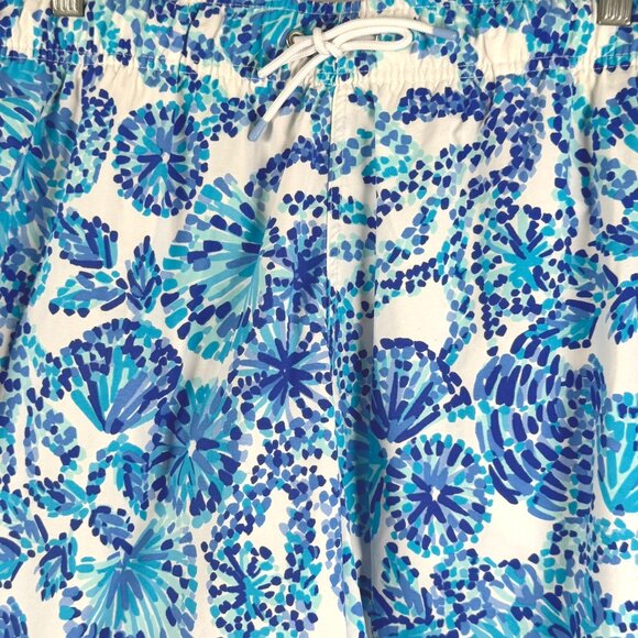Lilly Pulitzer Swim Trunks Mens XL Turquoise Oasis Shell Me You Love Me SW-2104 - Picture 3 of 10